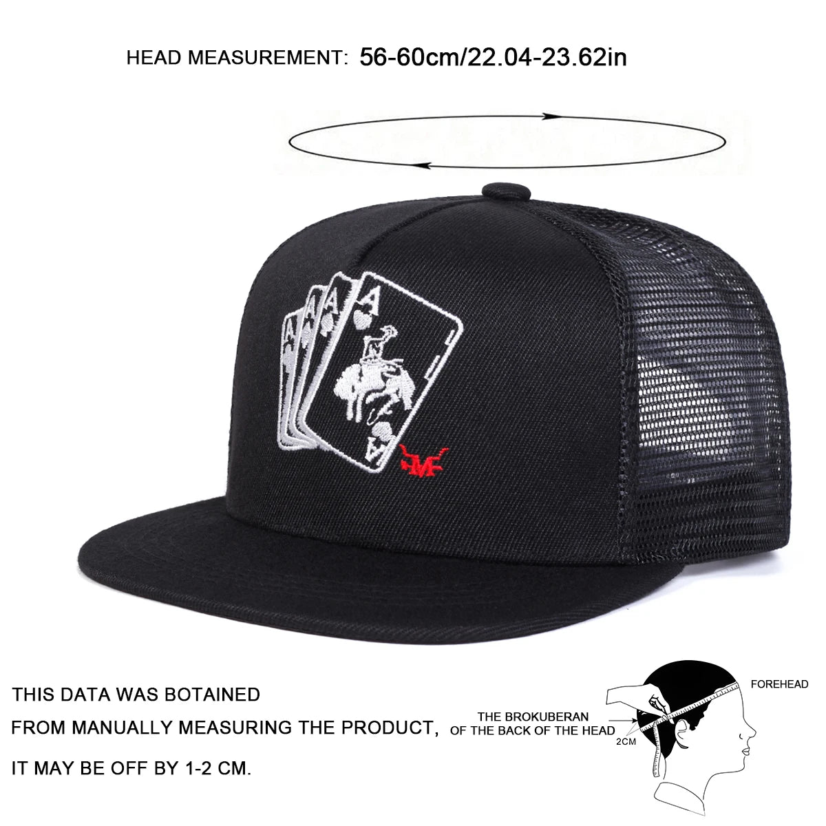 Unisex Poker A Embroidery Hip-hop Hats Spring Autumn Outdoor Adjustable Casual Sunscreen Hat Cap
