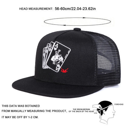 Unisex Poker A Embroidery Hip-hop Hats Spring Autumn Outdoor Adjustable Casual Sunscreen Hat Cap