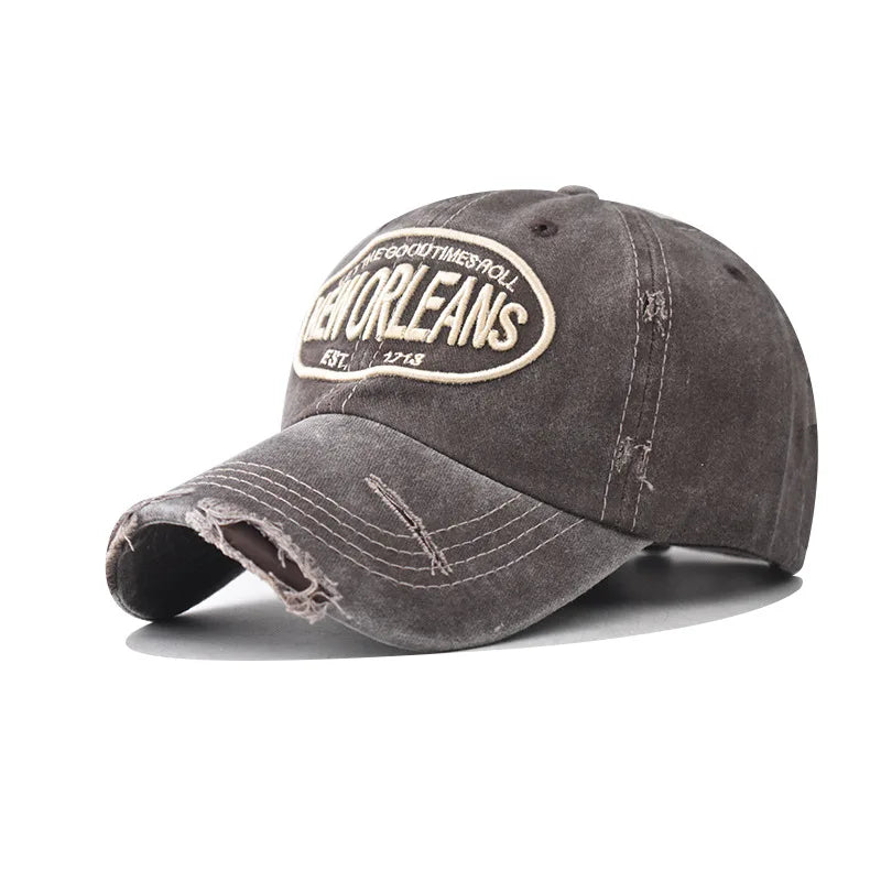 Vintage Washable Cowboy Baseball Cap Embroidery Snapback Hat