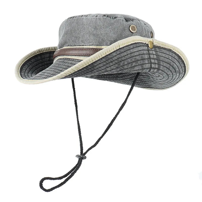Bucket Hat With Leather Belt Men Women Sunhat 2026