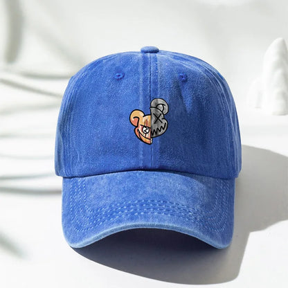 Fashionable Printed Violent Bear Washed Baseball Cap
