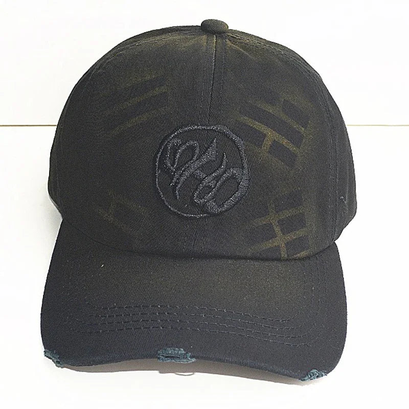 Embroidered Vintage Washed Baseball Cap Retro Distressed Cotton Dad Hat Streetwear Adjustable Snapback