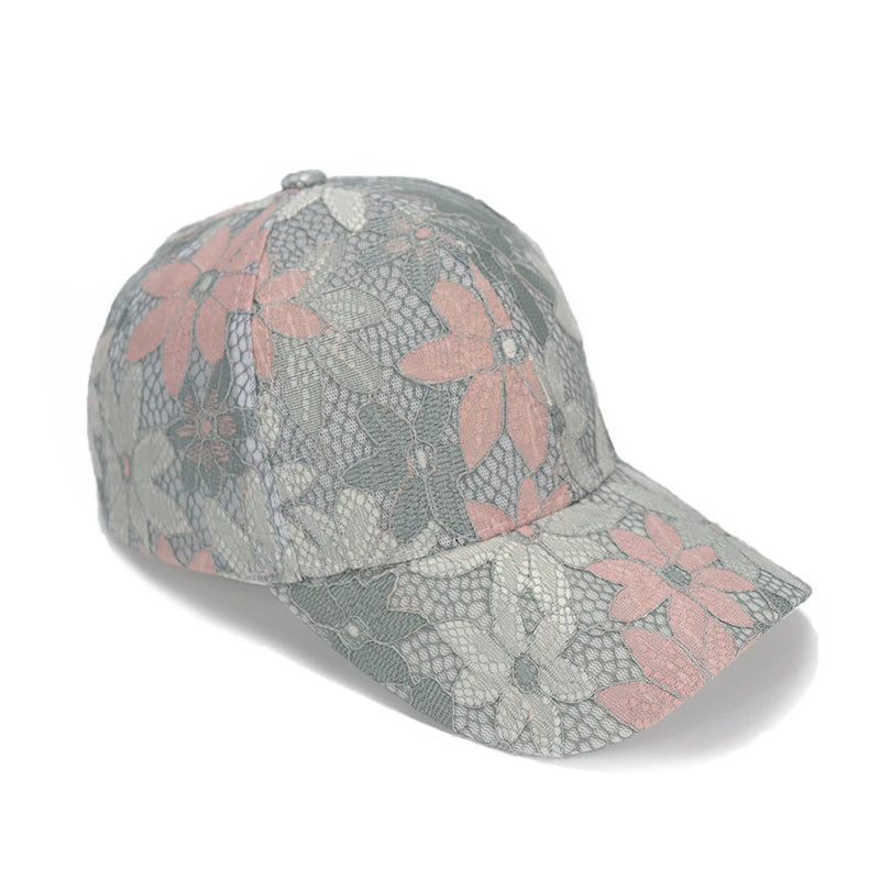 Women Lace Flower Baseball Caps Adult
