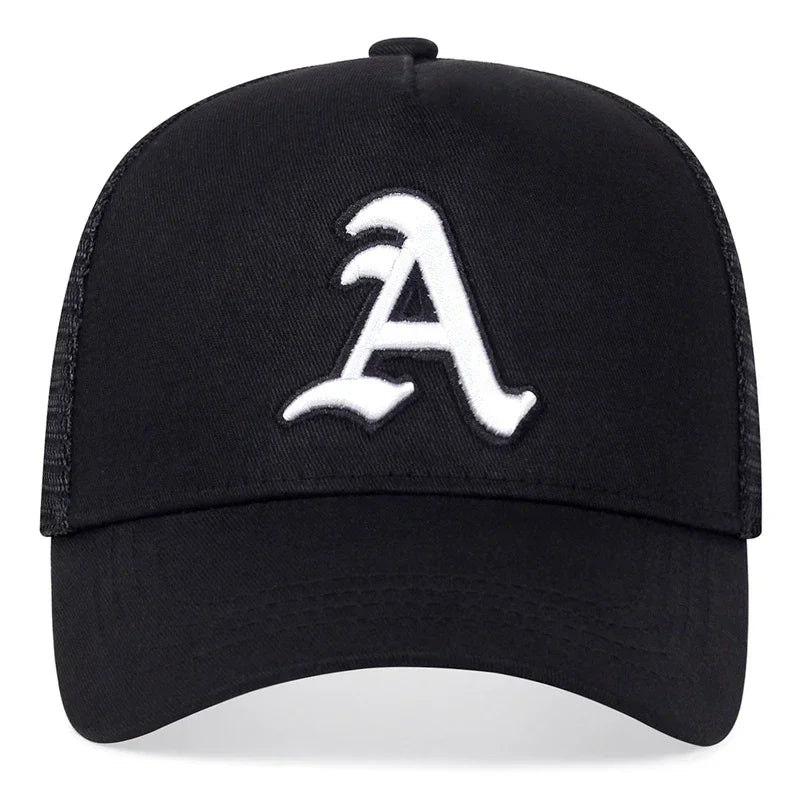 Unisex Gothic Letter A Embroidery Baseball Net Caps