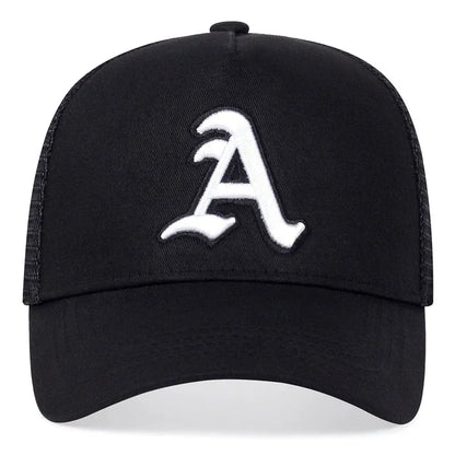 Unisex Gothic Letter A Embroidery Baseball Net Caps
