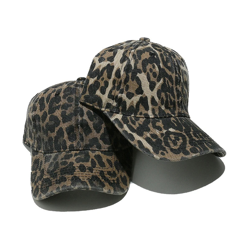 New Four Seasons Cap Women Outdoor Shade Leopard Print Baseball Cap Men