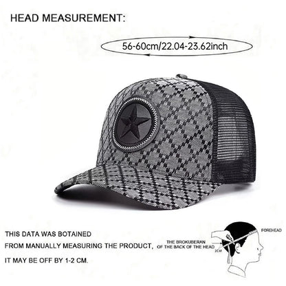Creative Simple Mesh Hat Five pointed Star Grid Street Pop Hip Hop Hat