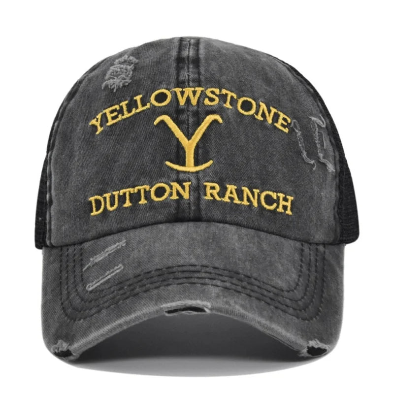 Summer Yellowstone Dutton Ranch Hat Cross Ponytail Baseball Cap