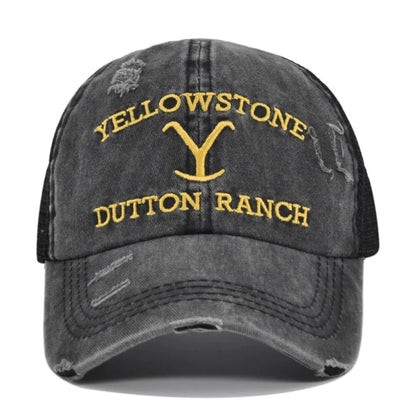 Summer Yellowstone Dutton Ranch Hat Cross Ponytail Baseball Cap