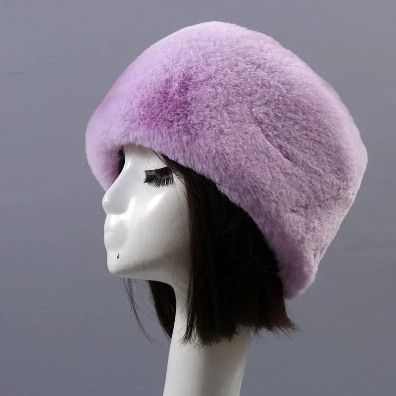 Faux Fur Hats For Women Winter Autumn Fluffy Russian Hat