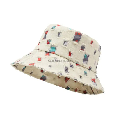 Ripped Casual Bucket Hat Foldable Design Adult Summer Fisherman Hat