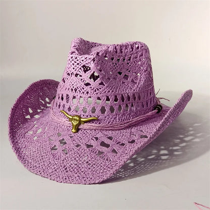Vintage Summer Beach Bohemian Straw Hat Shell Women Men