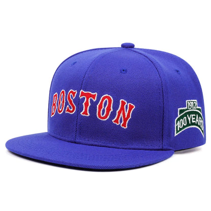Boston Flat Edge Letter Embroidery Baseball Caps Women Men