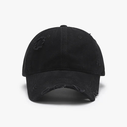 New Beige Plain Distressed Soft-Top Washed Baseball Cap