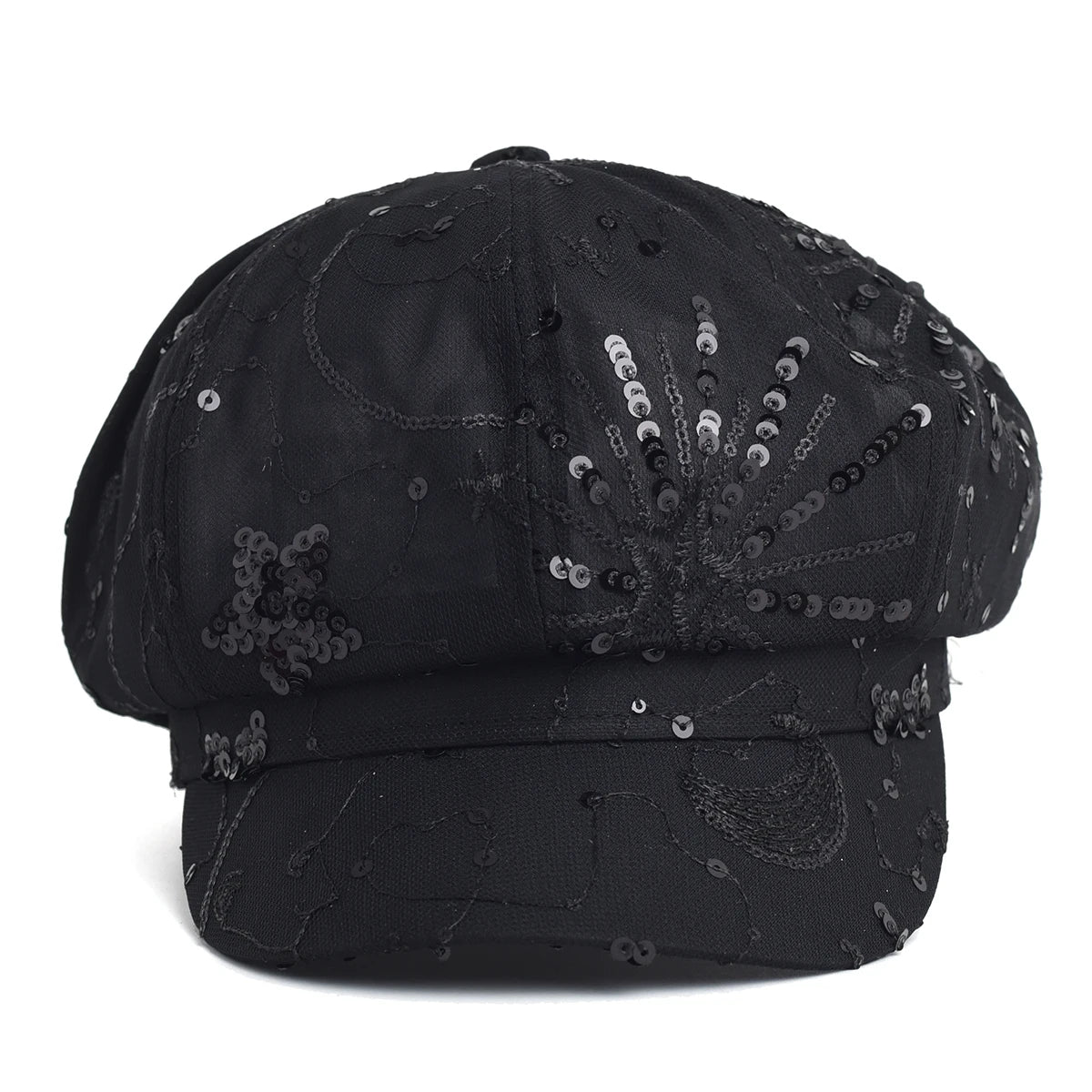 Women’s Sequined Beret Hat Korean Style Sparkle Newsboy Cap