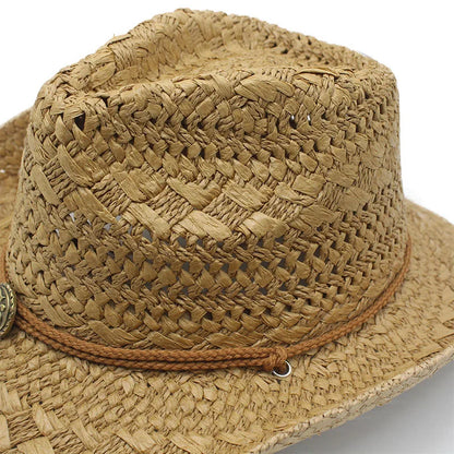 Men's Summer Foldable Straw Cowboy Hat