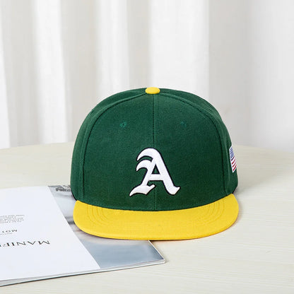 Hip Hop Style Baseball Cap With A Flat Top Color Patching Letter Embroidery Suitable For Both