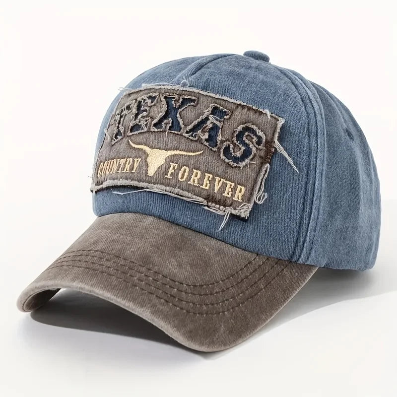 Texas Hollow 3D Patch Vintage Washed Baseball Hat