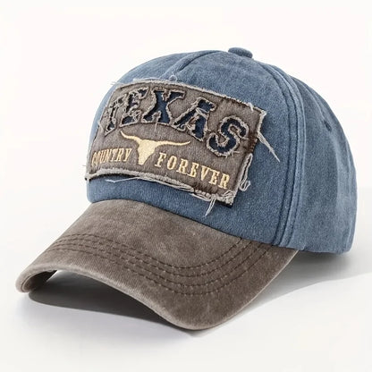 Texas Hollow 3D Patch Vintage Washed Baseball Hat