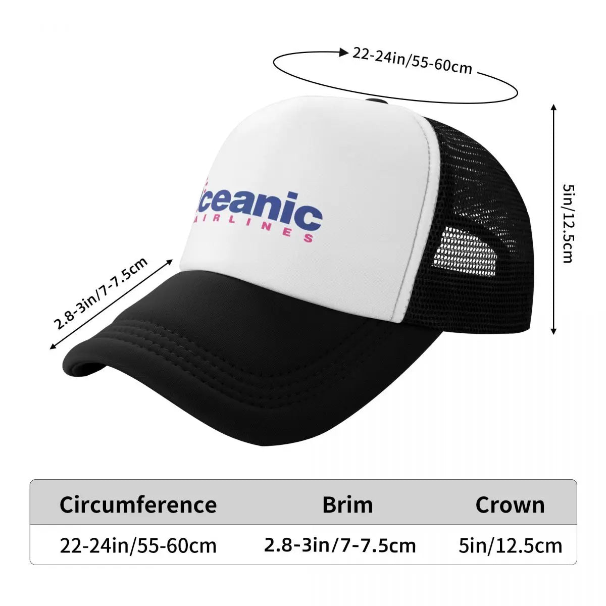Lost - Oceanic Airlines Baseball Cap Golf  Big Size Hat Male