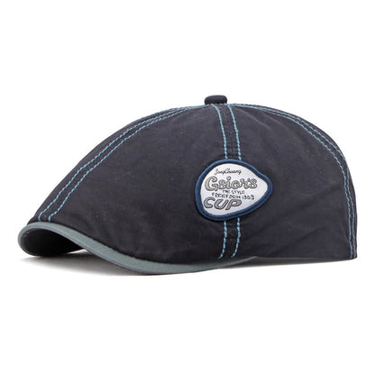Letter Embroidery Retro British Style Beret
