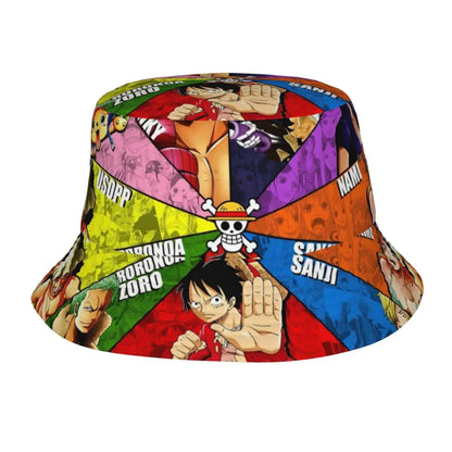 Japan Anime Zoro Luffy Skull Bucket Hats for Women Men Summer