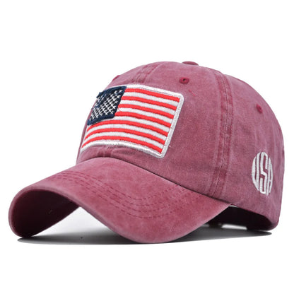 USA Flag Embroidered Baseball Cap, Adjustable For Men And Women, Retro Duckbill Cap
