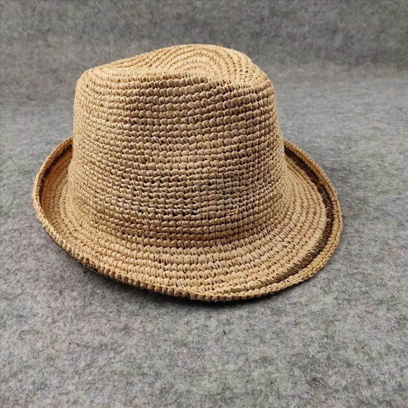 Handwoven Foldable Straw Sun Hat For Men And Women Premium Raffia Material