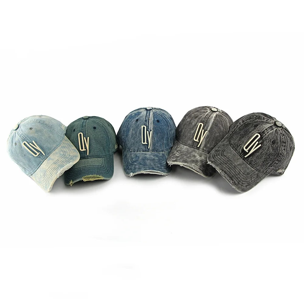 Korean Fashion Washed Denim Baseball Cap Soft Top