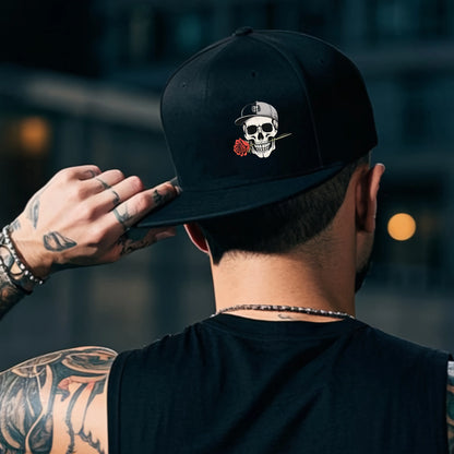 Unisex Skull And Rose Print Hip Hop Baseball Cap For Men And Women Adjustable