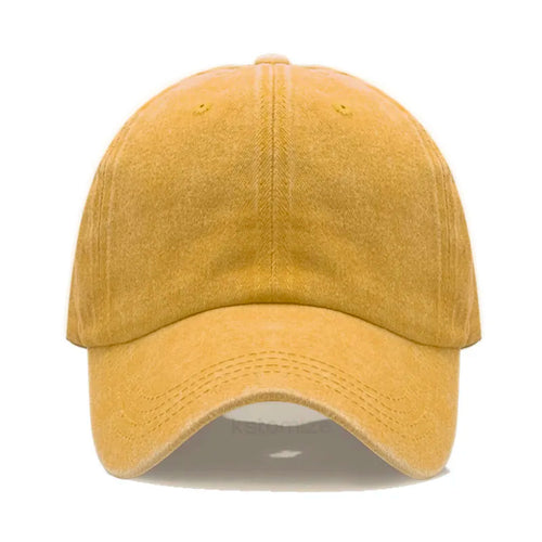 Custom Text Logo Embroidery Vintage Washed Cotton Baseball Cap
