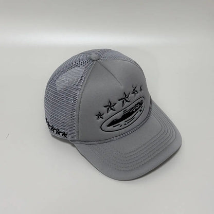 Y2K Star Embroidery Men Foam Mesh Baseball Cap Women Summer