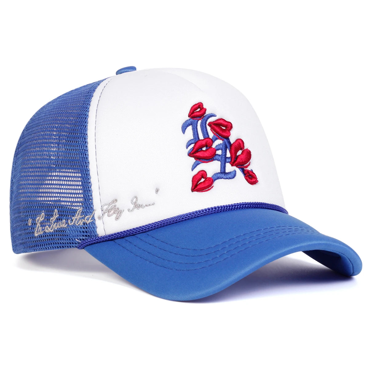 Unisex Lips Letter Embroidery Baseball Net Caps Spring and Summer Outdoor