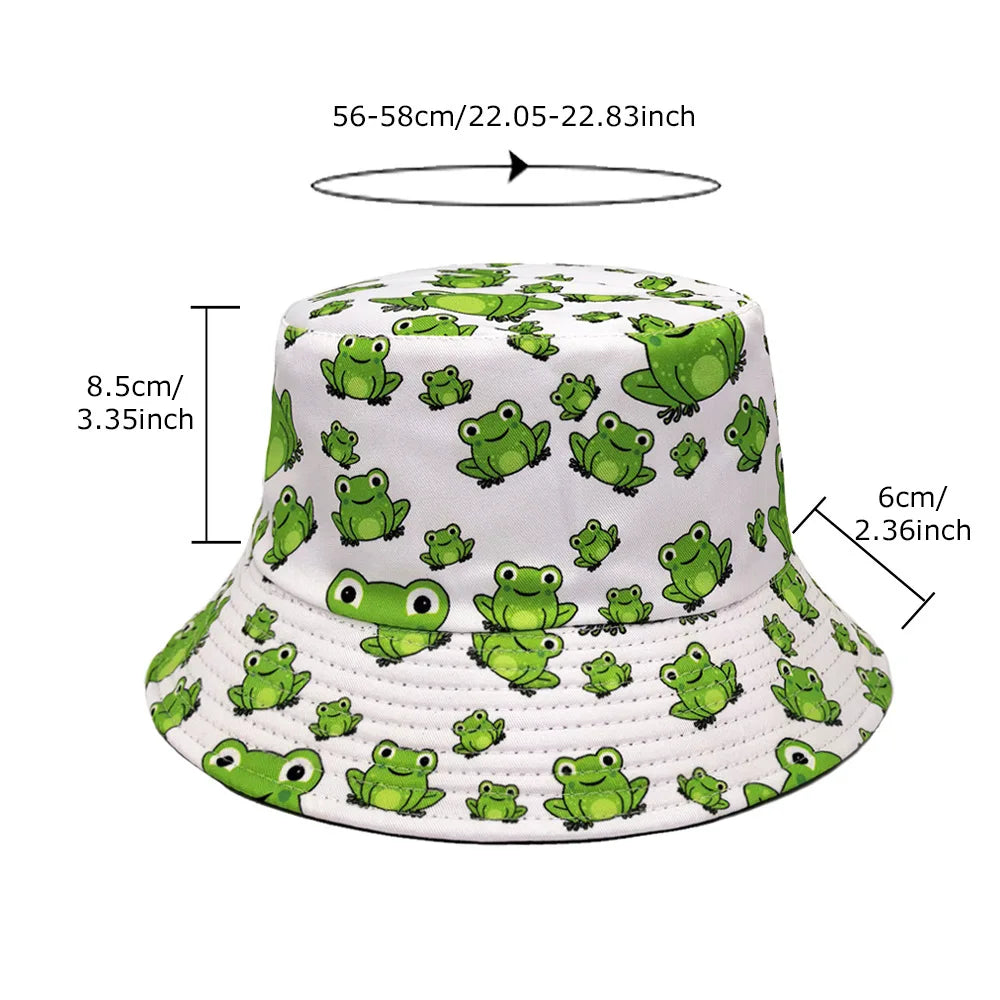 Frog Pattern Panama Hats Spring Summer Sunscreen Sun