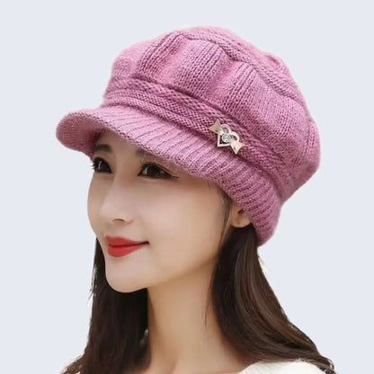 Women's Fashion Knitted Wool Hat Solid Color Windproof Cap