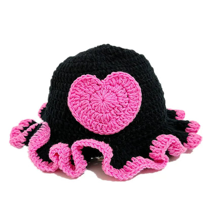 Solid Color Hand Knitted Knit Hat In Bohemian Style With Hollowed Out