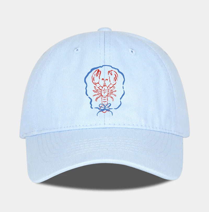 Bow Tie Lobster Print Soft Top Baseball Cap Soft Comfortable Lightweight Trendy Fashionable Unisex