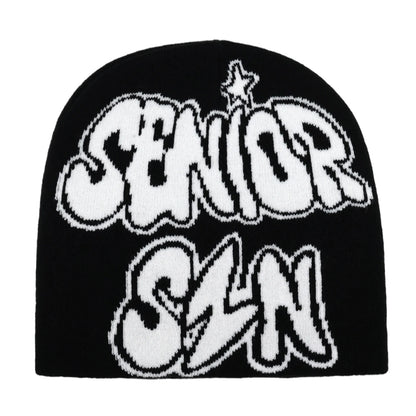 Y2k Letter Butter Knit Hats Skullies Beanies Autumn Winter Warm Hat