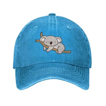 Cartoon Koala Vintage Adjustable Washed Denim Cotton Low Profile Dad Trucker Hat