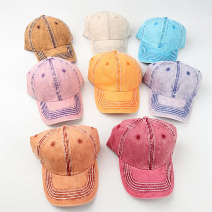 New Custom Logo Unisex Baseball Cap Vintage Distressed Washed Cotton