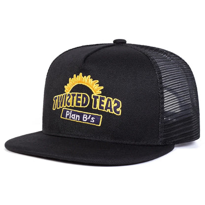 Unisex Twisted Teas Embroidery Hip-hop Net Hats Spring Summer