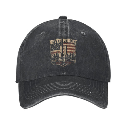 Never Forget September 11 2001 Memorial Day American Flag Casual Baseball Cap