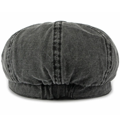 Women Retro Washed Cotton Octagonal Beret Hat