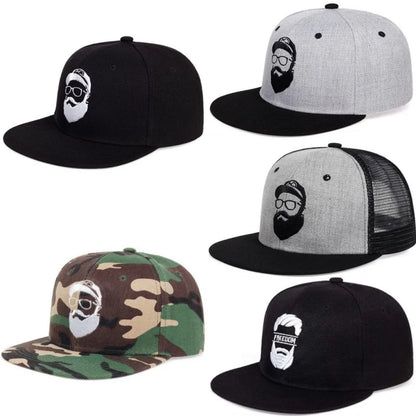 Unisex Uncle Beard Embroidery Hip-Hop Hats Spring Autumn