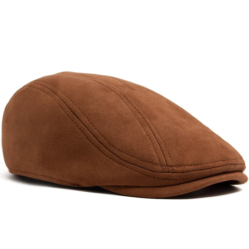 New Suede Autumn Winter Beret Fashion Vintage Men Women Newsboy Hat