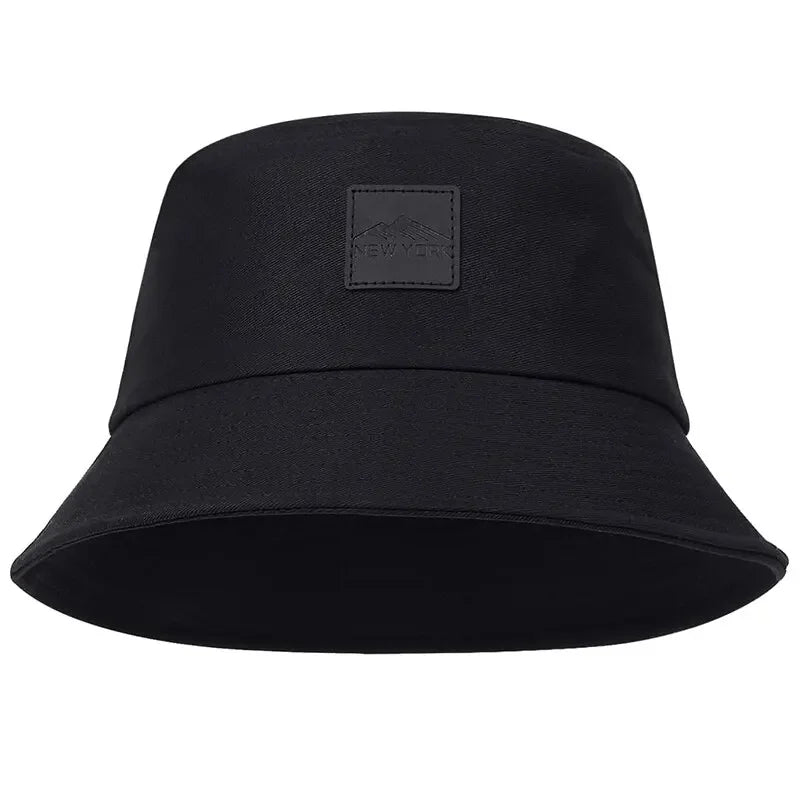 Unisex New York Leather Label Personality Bucket Hats