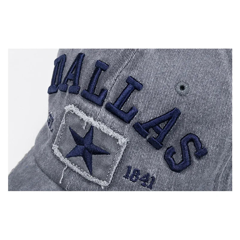 4 Colors Unisex Dallas 3D Embroidered Baseball Cap Snapback Caps