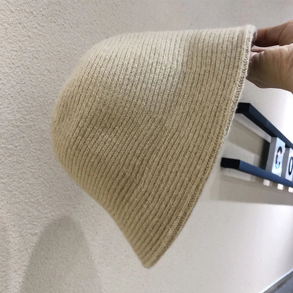 Hip Hop Korean Thicken Warmer Knitted Autumn Felt Wool Hat Bucket Hat