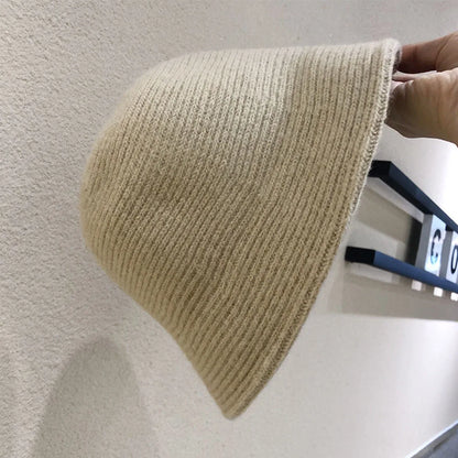 Hip Hop Korean Thicken Warmer Knitted Autumn Felt Wool Hat Bucket Hat