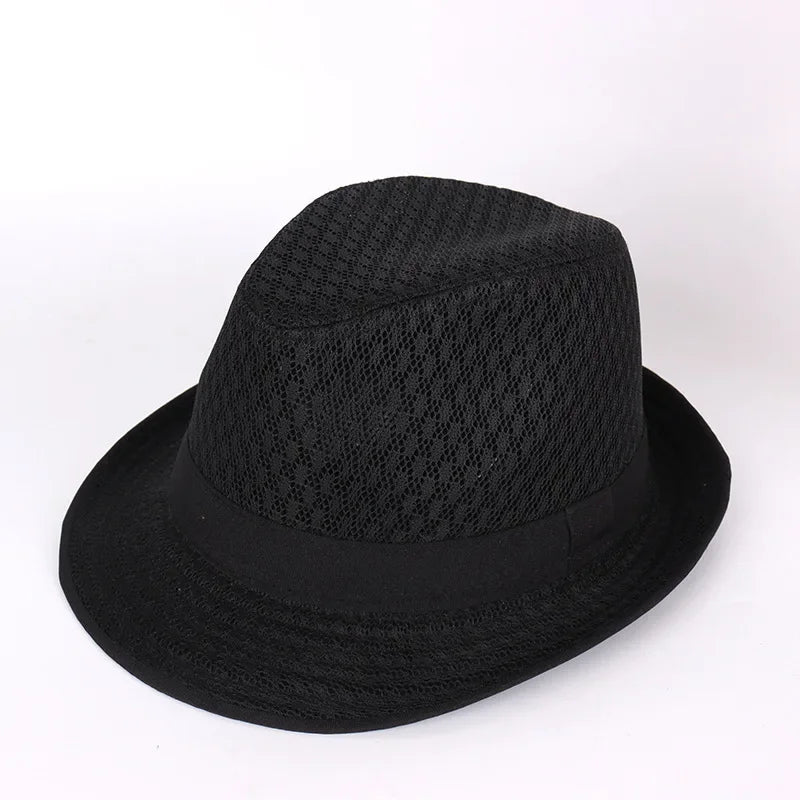 Men's & Women's Straw Breathable Jazz Hat Mesh Summer Sun Hat